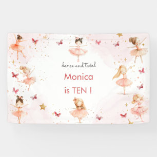 Dance and twirl cute ballerina ballet kid birthday banner