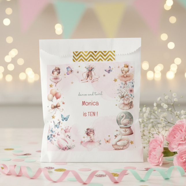 Dance and twirl cute ballerina ballet kid birthday favour bags (Creator Uploaded)