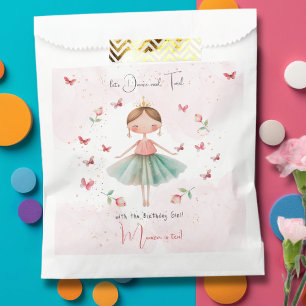 Dance and twirl cute ballerina ballet kid birthday favour bags