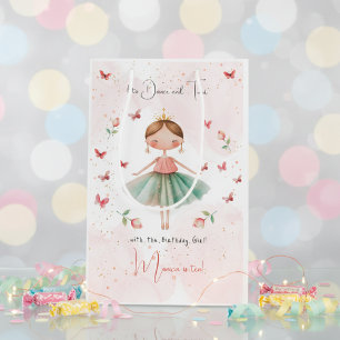Dance and twirl cute ballerina ballet kid birthday medium gift bag