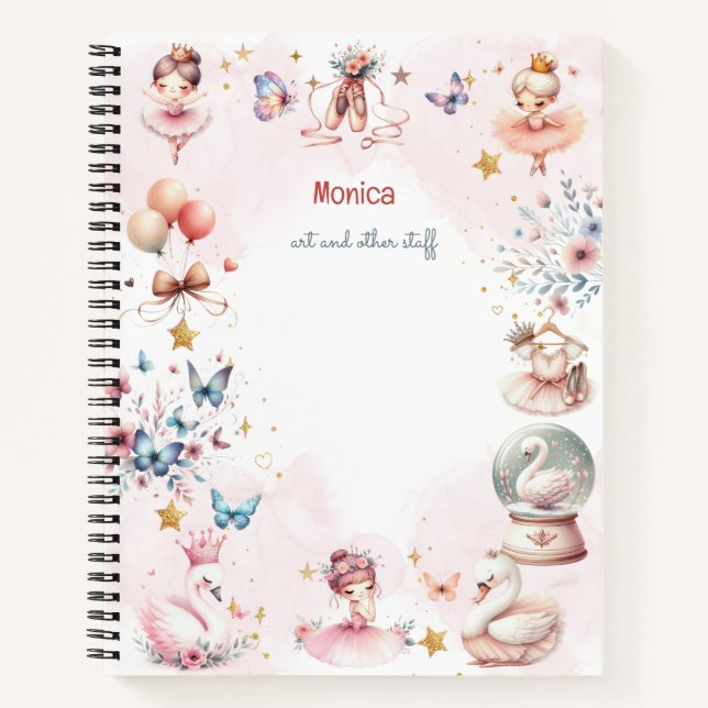 Dance and twirl cute ballerina ballet kid  notebook (Front)