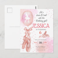 Dance and Twirl Pink girl Editable Ballerina Party