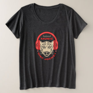 dance animal musical animals disc jockey cdj plus size T-Shirt