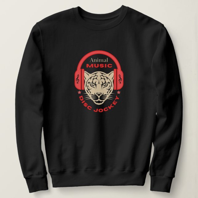dance animal musical animals disc jockey cdj sweatshirt (Design Front)