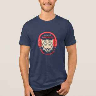 dance animal musical animals disc jockey cdj Tri-Blend shirt