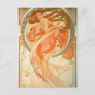 "Dance" -  Art Nouveau - Alphonse Mucha Postcard