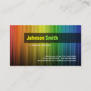 Dance Artist - Stylish Rainbow Colours Business Card