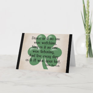 Dance as if: Irish Proverb (Black Design) Card