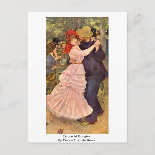 Dance At Bougival By Pierre-Auguste Renoir Postcard (Front)