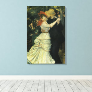 Dance at Bougival by Pierre Renoir, Vintage Art Canvas Print