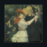 Dance at Bougival by Pierre Renoir, Vintage Art Magnet<br><div class="desc">Dance at Bougival (1883) by Pierre Renoir is a vintage impressionism fine art love and romance portrait painting. The newly wed dancers are dressed in casual clothes and wearing hats. A romantic newlywed man and woman couple ballroom dancing. About the artist: Pierre-Auguste Renoir an artist who was a leading painter...</div>