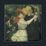 Dance at Bougival by Pierre Renoir, Vintage Art Magnet<br><div class="desc">Dance at Bougival (1883) by Pierre Renoir is a vintage impressionism fine art love and romance portrait painting. The newly wed dancers are dressed in casual clothes and wearing hats. A romantic newlywed man and woman couple ballroom dancing. About the artist: Pierre-Auguste Renoir an artist who was a leading painter...</div>