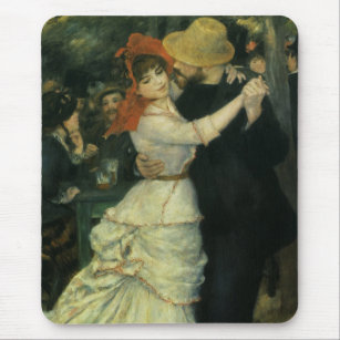 Dance at Bougival by Pierre Renoir, Vintage Art Mouse Pad
