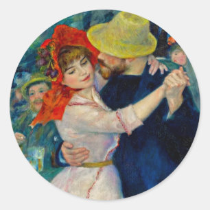 Dance at Bougival Pierre Renoir Classic Round Sticker