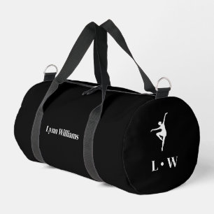 Dance Bag   Black Initials Name Duffle Bag