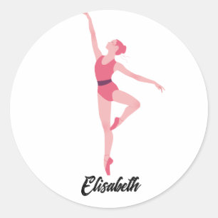 Dance ballerina personalisation  classic round sticker