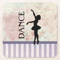 Dance - Ballerina Silhouette Vintage Background