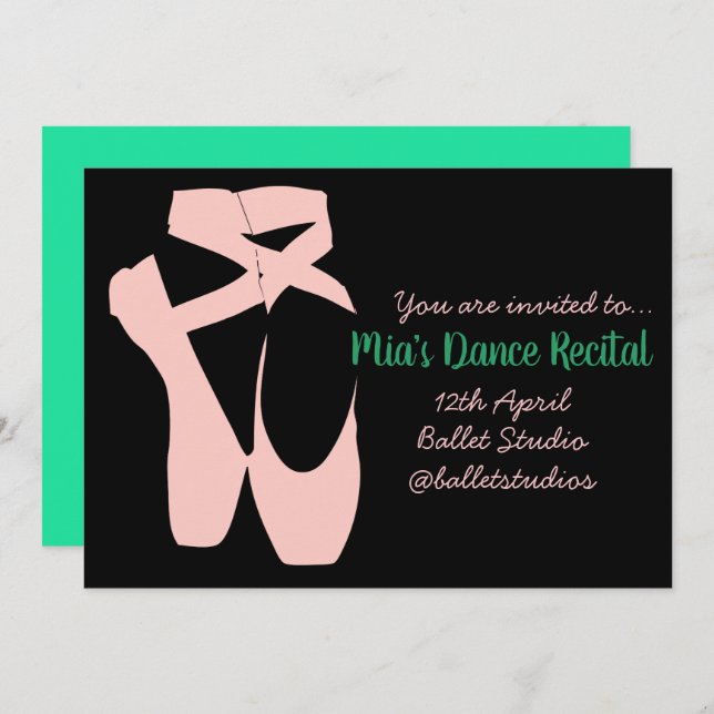 Dance ballet recital invitation (Front/Back)