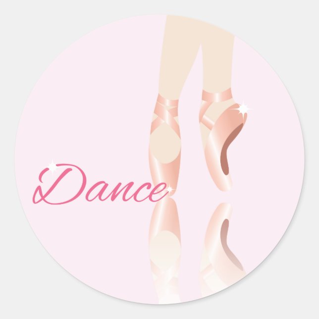 Dance Ballet Slippers Classic Round Sticker (Front)