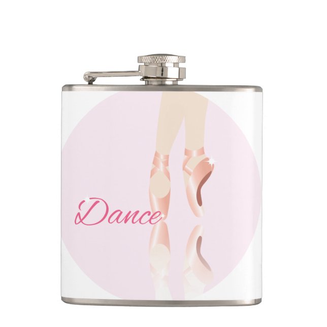 Dance Ballet Slippers Hip Flask (Front)