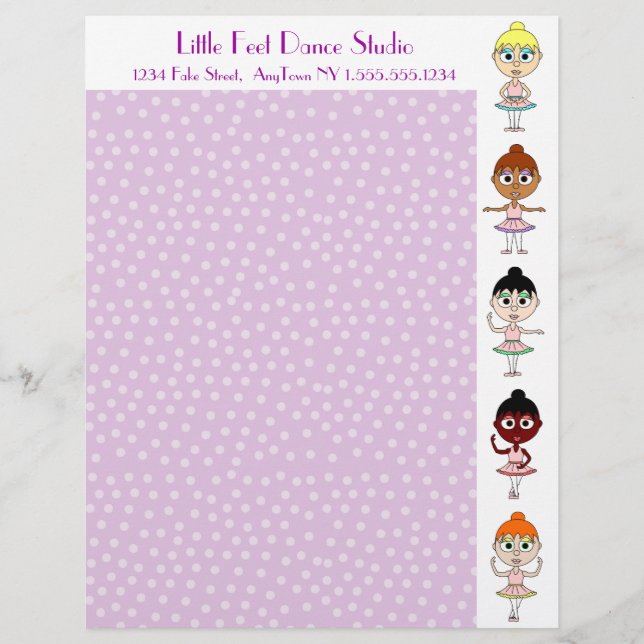 Dance / Ballet Studio Purple Letterhead (Front)