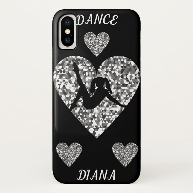 Dance barely there Apple iPhone X case in black. (Back)