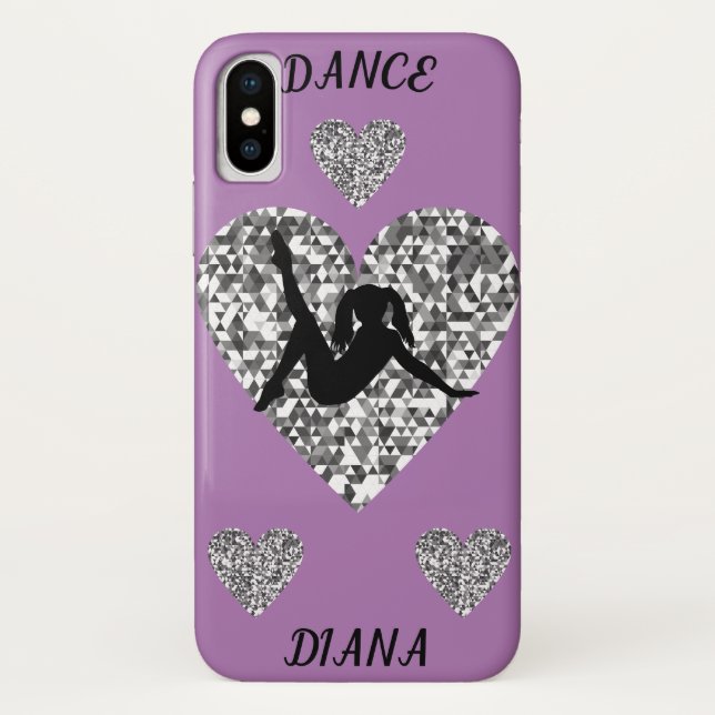 Dance barely there Apple iPhone X case in purple. (Back)