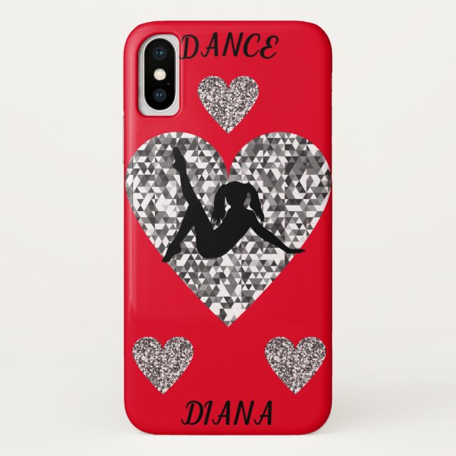 Dance barely there Apple iPhone X case in red. (Back)