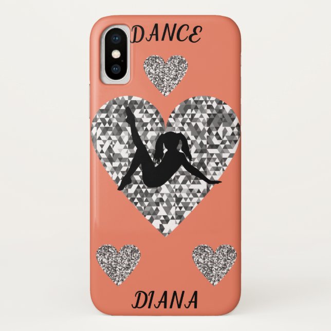 Dance barely there iPhone X case in peach. (Back)