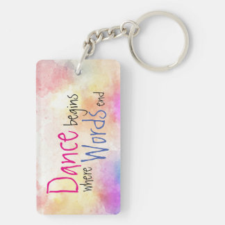Dance Begins Custom Name and Dance Studio Key Ring