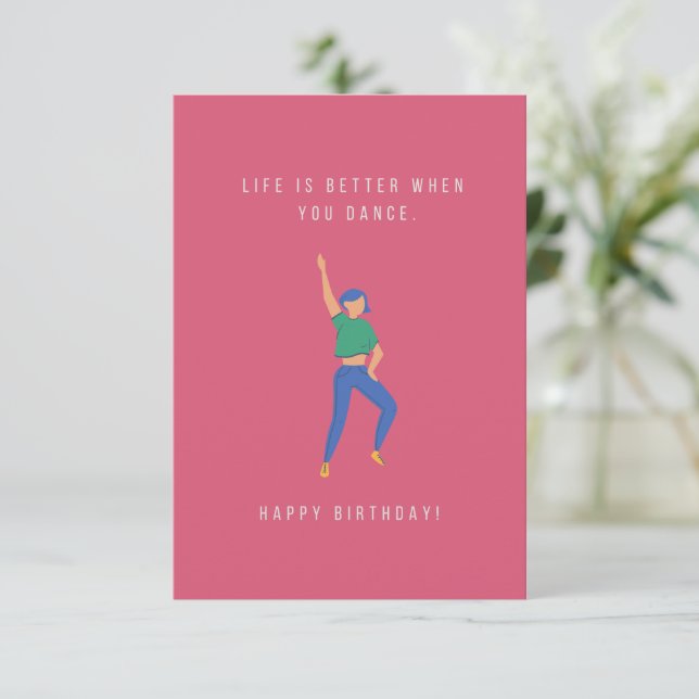 Dance Birthday Card (Standing Front)