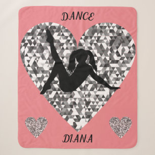 Dance blanket with sparkling silver heart.