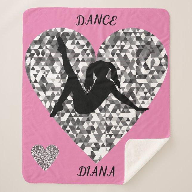 Dance blanket with sparkling silver heart. (Front)