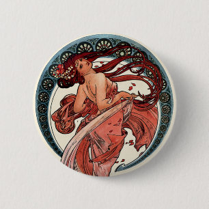 Dance by Alfons Mucha 1898 6 Cm Round Badge