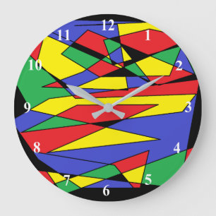 Dance Colours Abstract Large Clock