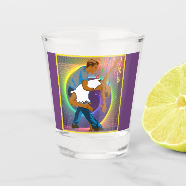 Dance Couple Salsa Shot Glass (Front)