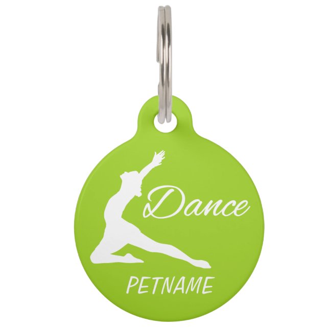 DANCE custom text & colour pet tags (Front)