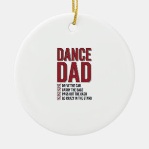 Dance Dad Checklist Vintage Engraving Design_1 Ceramic Tree Decoration