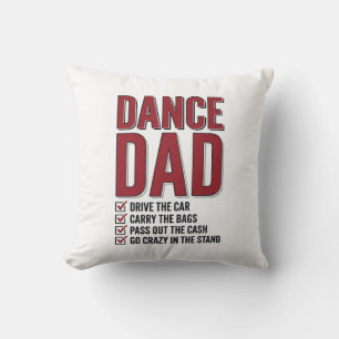 Dance Dad Checklist Vintage Engraving Design_1 Cushion