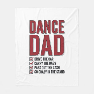 Dance Dad Checklist Vintage Engraving Design_1 Fleece Blanket