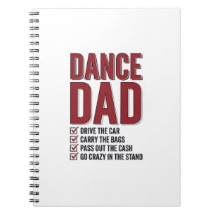 Dance Dad Checklist Vintage Engraving Design_1 Notebook