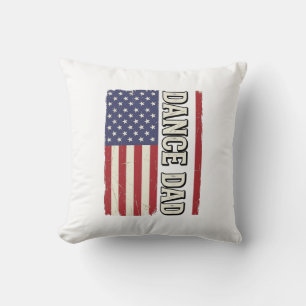 Dance Dad Patriotic Vintage Flag Shirt Design_1 Cushion