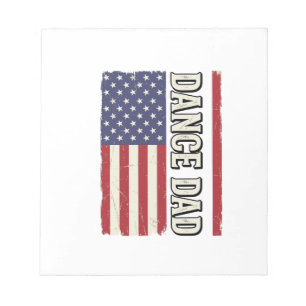 Dance Dad Patriotic Vintage Flag Shirt Design_1 Notepad