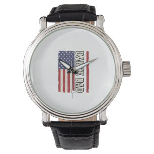 Dance Dad Patriotic Vintage Flag Shirt Design_1 Watch