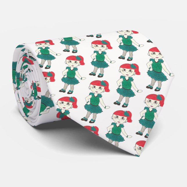 Dance Dad Teacher Tap Dancing Tapdance Green Tie (Rolled)