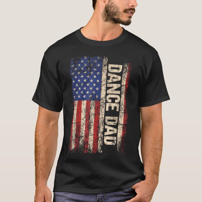 Dance Dad Us American Flag Dancer Dancing Father T-Shirt (Front)
