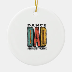 Dance Dad Vintage Typography Shirt Design_1 Ceramic Tree Decoration