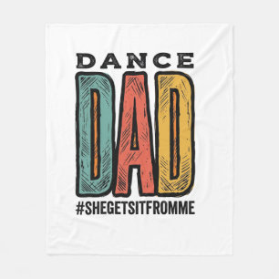 Dance Dad Vintage Typography Shirt Design_1 Fleece Blanket