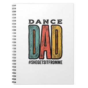 Dance Dad Vintage Typography Shirt Design_1 Notebook
