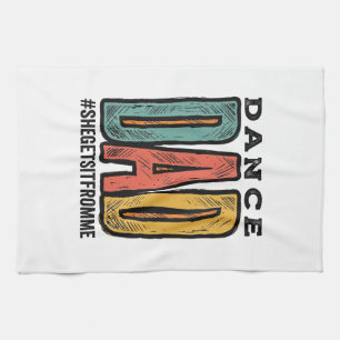 Dance Dad Vintage Typography Shirt Design_1 Tea Towel
